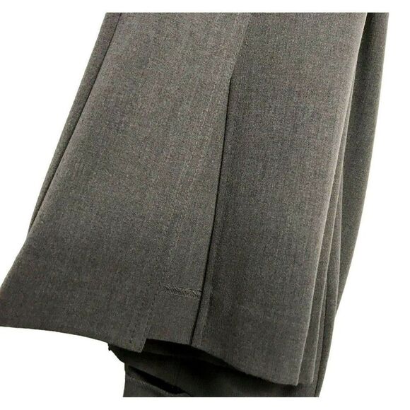 Cache Sz 0 Tall Gray Flat Front Straight Leg Dress Pants 9″ Front Slit - Picture 3 of 5